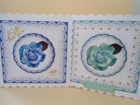 Square Lace Cards with Roses by Angela Riley