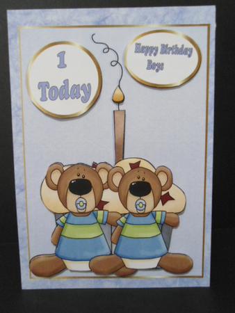 Twin Boy Cupcake 1st Birthday by Angela Riley
