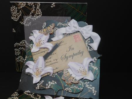 White Lily Black in Sympathy Easel Card Envelope Kit by Angela Riley