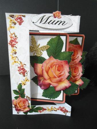 W Fold Mothers Day Perfect Orange Rose by Angela Riley
