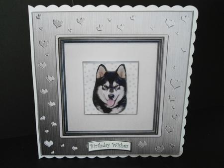 8 x 8 Metallic Romantic Hearts Plain Card Base by Angela Riley