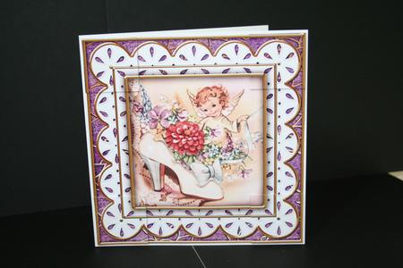 Lilac Shoe Fairy Anglaise 8in Picture Topper Sheet by Angela Riley