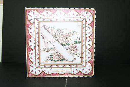 Wedding Shoe Anglaise 8in Picture Topper Sheet by Angela Riley