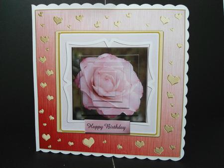 8 x 8 Metallic Romantic Hearts Plain Card Base by Angela Riley