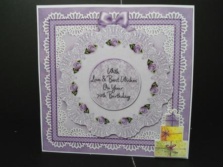 8 x 8 Pearls, Lace and Ribbon Plain Card Base by Angela Riley