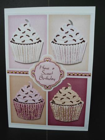 Cupcake Sweet Birthday Greeting Card Front by Angela Riley
