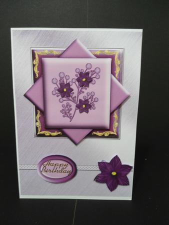 Lavendar and Gold Card Topper by Angela Riley