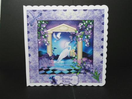 Aurora -square Card Front with Scallop Edge Corener Stackers by Angela Riley