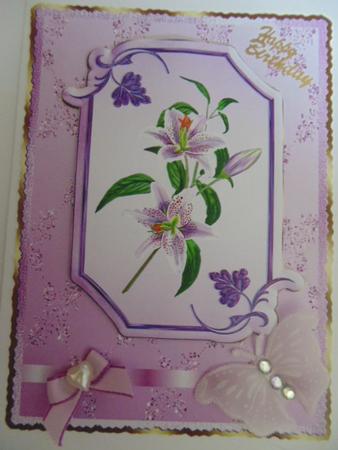 Lilies Glitter Card Fronts by Angela Riley