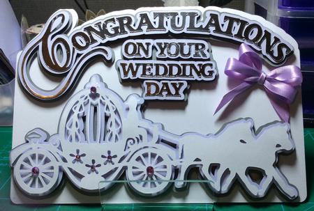 Cinderella Carriage and Horses Wedding Card  by Angela Riley