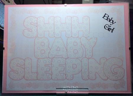 Shhh - baby Sleeping Pink by Angela Riley