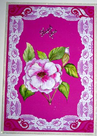 Camelia Watercolour Decoupage Card by Angela MacWillson