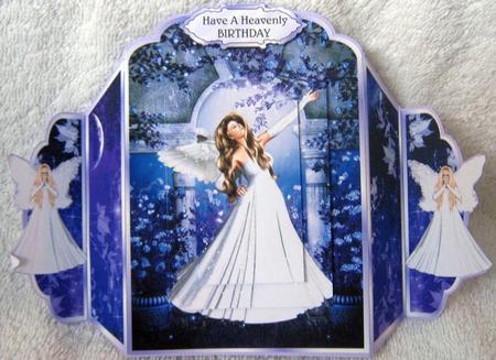 Night Angels - 4 Fold Card with Stacker & Decoupage by Angela MacWillson