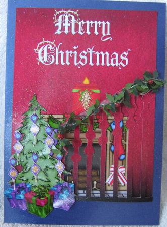 Christmas Stairs Red Glow by Angela MacWillson