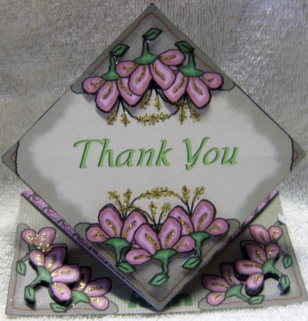 Pink Blossom Thank You Diamond Top by Angela MacWillson