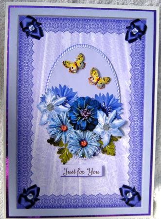 Blue Flowers on Billowing Lace by Angela MacWillson