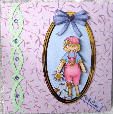 Precious Little Girl Happy Birthday Get Well Soon 2 Up by Angela MacWillson