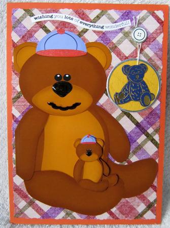 Teddy Bear Shaped Boy Card 3D Bear by Angela MacWillson