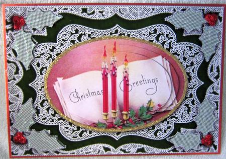 Christmas Greeting Candles A5 Card Front Step by Step by Angela MacWillson
