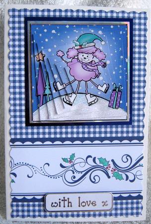 Cute Xmas Poodle Twisted Pyramage Sheet by Angela MacWillson