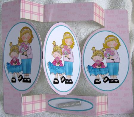 Mother's Day 5 Oval Folded Pop Out Card by Angela MacWillson