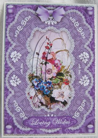 Beautiful Bouquet 'n Lace A5 Pyramid Card Front by Angela MacWillson