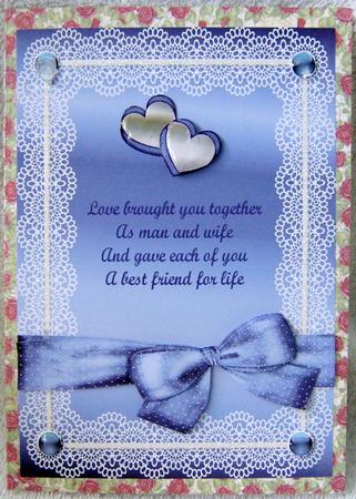 Silver Blue Wedding Verse Card by Angela MacWillson