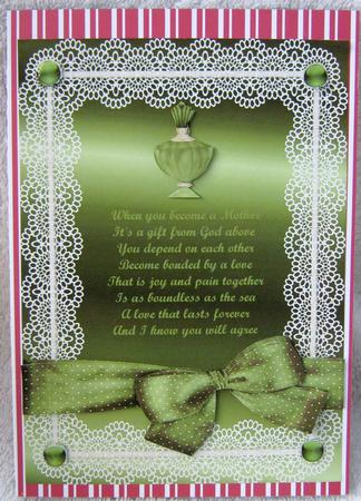 Peppermint Special Mum Verse Card by Angela MacWillson