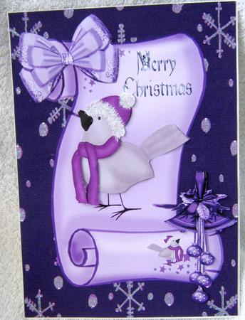 Cute Little Christmas Robin on a Scroll by Angela MacWillson