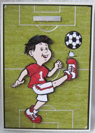 Football Dude Quick Card Front with Decoupage by Angela MacWillson