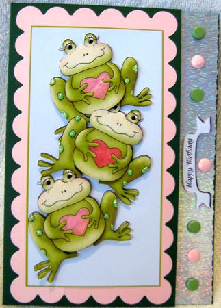 Stacks on the Mill Frogs Happy Birthday by Angela MacWillson