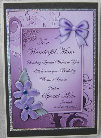 Metallic Birthday Greeting Quick Card with 3D Decoupage by Angela MacWillson