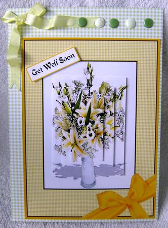 Yellow Lilies Card Front Pyramid Design Sheet by Angela MacWillson