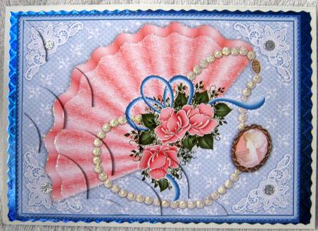 Elegant Fan with Pearls and Lace by Angela MacWillson