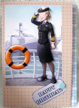 Wren Lady with Battleship. (female Military) by Angela MacWillson