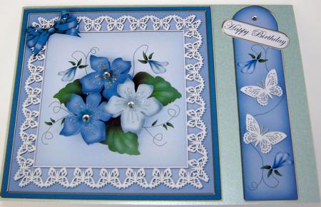 Pretty Viola Quick Card with 3D Decoupage by Angela MacWillson