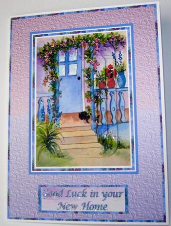 Cat on Porch - New Home or Birthday by Angela MacWillson
