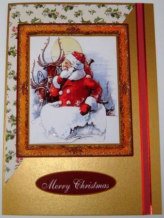 Country Santa in the Snow Merry Christmas, Christmas Cheer by Angela MacWillson