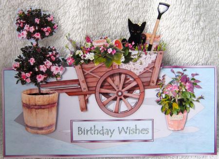 The Garden Cat - Vertical Foldback Card by Angela MacWillson