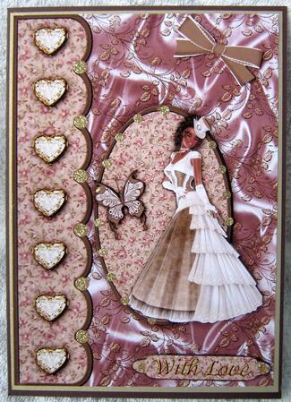 Lovely in Lace A5 Card Front with Step by Step by Angela MacWillson