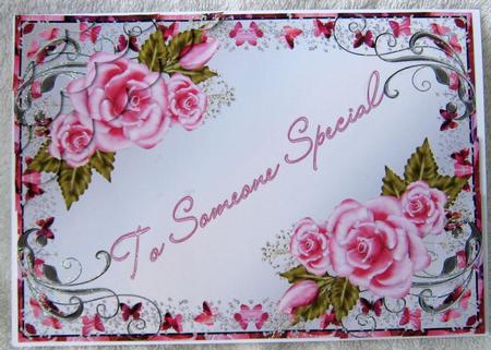 Someone Special Pink Rose Deckle Edge Stacker by Angela MacWillson