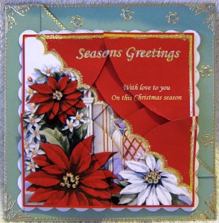 Poinsettia and Church Window Curved Spiral Stacker by Angela MacWillson