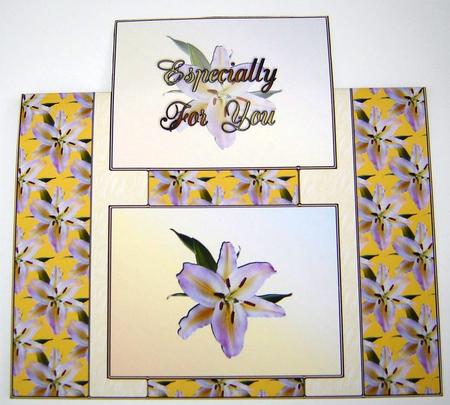 Lily 3 Panel Fold Back Card by Angela MacWillson