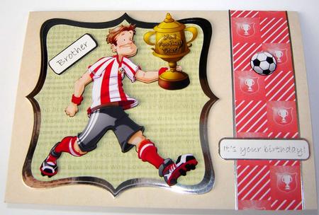Football Dude Red and White Decoupage Sheet. by Angela MacWillson