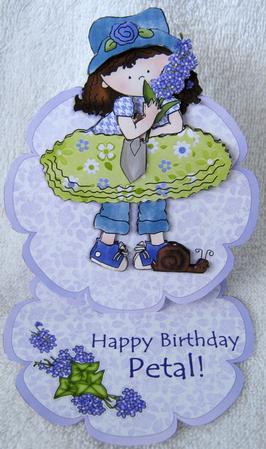 Happy Birthday Petal! - Flower Easel Card by Angela MacWillson