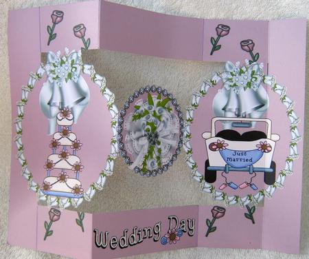 Oval Tri-folding Wedding Card by Angela MacWillson