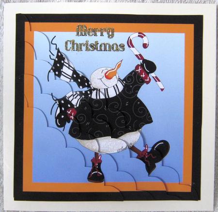 Snowman with Candy Cane by Angela MacWillson