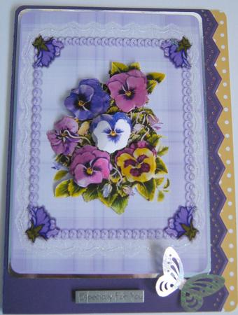 Pansies and Pearls with Lace by Angela MacWillson