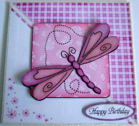 Dragonfly Quick Card with Decoupage by Angela MacWillson