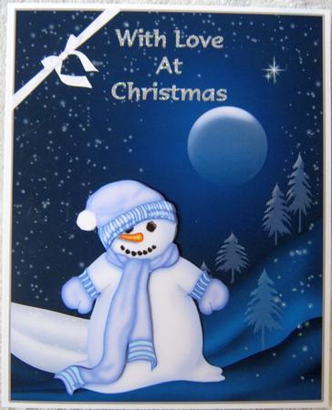 Snowman at Night by Angela MacWillson